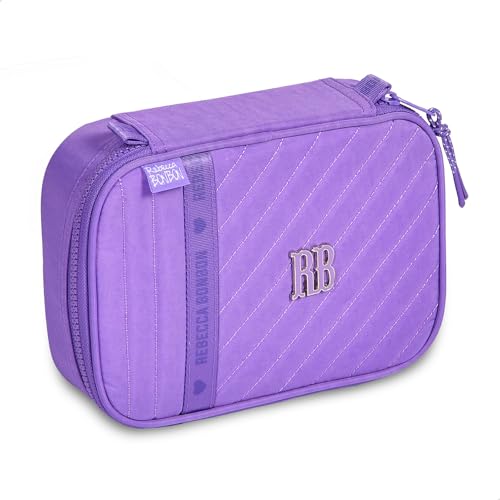 Kit Rebecca Bonbon Mochila Rodinha Lancheira Térmica Estojo Box Crinkle RB (Lilás)