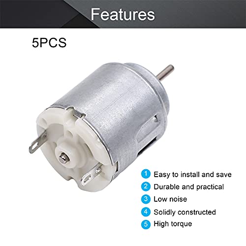 Fielect 5Pcs Dc Motor 1.5-6V 5000-20000Rpm Micro Motor Mini Motor Electric Motor Round Shaft For Rc Boat Diy Car Toys Model Diy Hobby #TOP2