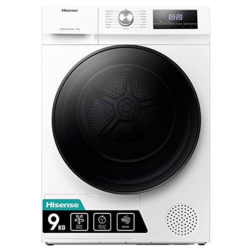 Hisense 3 Series DHQA902U 60cm Freestanding 9 KG Heatpump Front Load Tumble Dryer - 15 Programmes -...