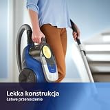 Philips Odkurzacz bezworkowy z Serii 2000, duża moc ssania - 850W, Filtr Super Clean Air, Technologia PowerCyclone 4, Uniwersalna Nasadka do każdego typu podłóg, mały i lekki, niebieski (XB2125/09)