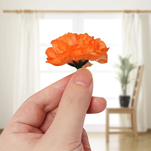 Qfeley 50 Pieces Artificial Marigold Flowers 2Inch Silk Marigold Fake Flowers Fake Orange Halloween Flowers For Day Of The Dead Diwali Mexican Party Wedding #TOP2