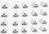 Traovien T5 T8 LED Lamp 3Pin Connector, Double End 3Pin Female Adapter Connectable Integrated Tube Iinkable Cords for LED Tube Lamp Holder Socket Fittings (3Pin 20.5mm 20pcs)