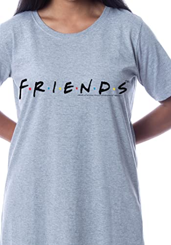 Intimo Friends Tv Show Womens' Classic Logo Nightgown Sleep Pajama Shirt (Large) Grey #TOP2