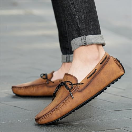 Men's Loafers Vegan Leather Boat Shoes Flexible Lightweight Comfortable Walking Fashion Slip-ons3