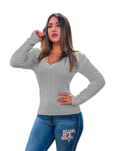 Blusa Cardigan Tricot Trançadinho (Cinza, P)