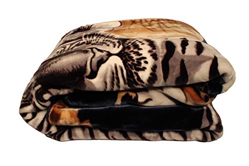 White Tiger Blanket I Korean Style Ultra Silky Soft Reversible Bed Comforter Bedspread Bedding Cobias I Heavy Thick Weight I Winter And Warm All Season Throw (King, 71 Tiger Blue) #TOP6