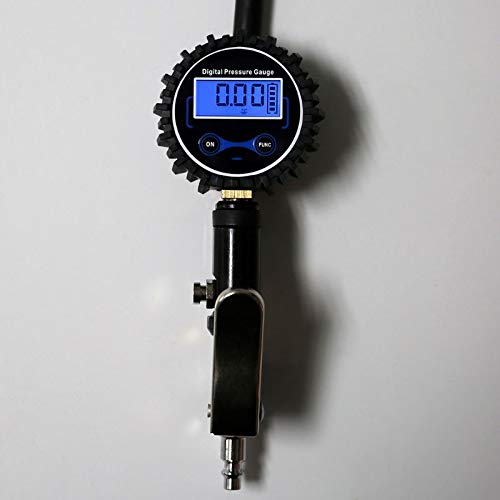 AGAATI Manómetro Digital para neumáticos, inflador de neumáticos con manómetro, Mandril de 200PSI, Compatible con camión/Coche/Bicicleta