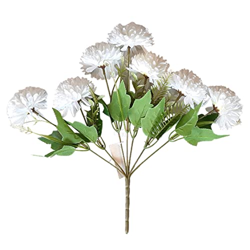 Image of Art Street Artificial Flower Bunch| Silk White Hydrangea Flower for Home| Bedroom, Valentine Day, Living Room & Office Decoration, Set of 1 |11 Inch (Without Vase)