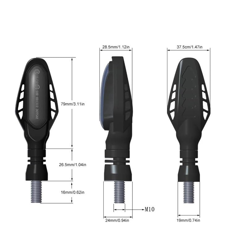 Clignotants LED moto universels résistant aux vibrations avec feu stop