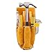 Yellow Cowhide Tool Waist Bag, Thickened Multifunctional Hardware Storage Toolkit, Fireproof Thread and Reinforced Rivets, for Electrical, Mechanical Work