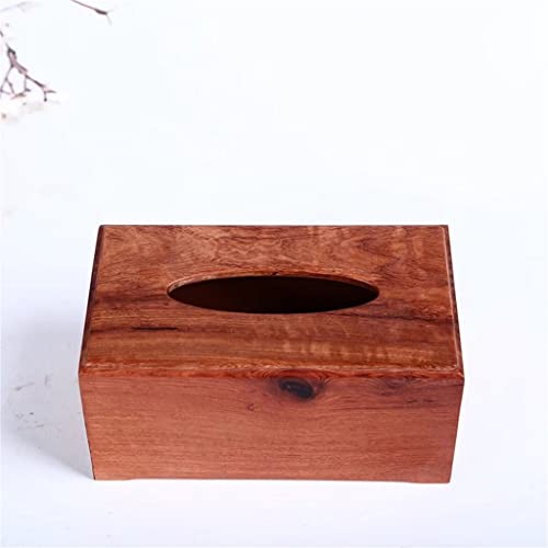 SJYDQ Caja de pañuelos de una Sola Placa Retro Caja de servilleta Lisa Caja de mortaja y Estructura de tenón Caja de Papel de la casa (Color : A, Size : 22 * 12 * 10cm)