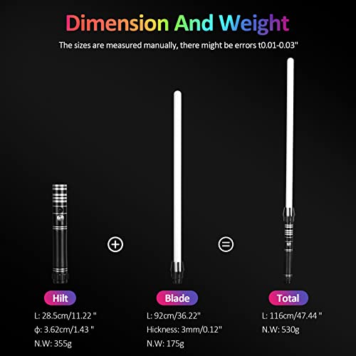 Star Wars Rgb 14-Color Lightsaber, Smooth Swing Dueling Force Lightsaber, Rechargeable With Music Children's Costume Toys (Black) #TOP23