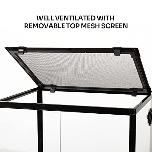 Reptizoo 45 Gallon Glass Reptile Terrarium 24 Inch X 18 Inch X 24 Inch Knock-Down Reptile Tank With Double Hinge Door And Top Screen Ventilation Easy Assembly Terrarium thumb #3