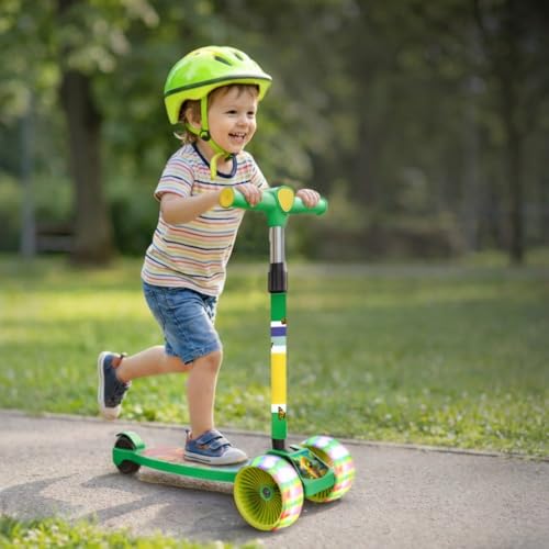Cockatoo Little Bus Buddy Kick Scooter for Kids 2-12 Years, Kids Scooter with 40MM in PP+PU LED Wheel, 4 Adjustable Height Scooter, Upto 50 Kg (Brown)