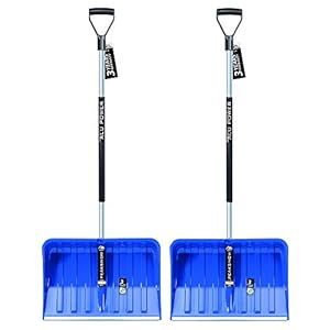 2 x sneeuwschep met ergonomische handgreep, sneeuwruimer voor kleine en grote sneeuwhoeveelheden, kunststof blad…