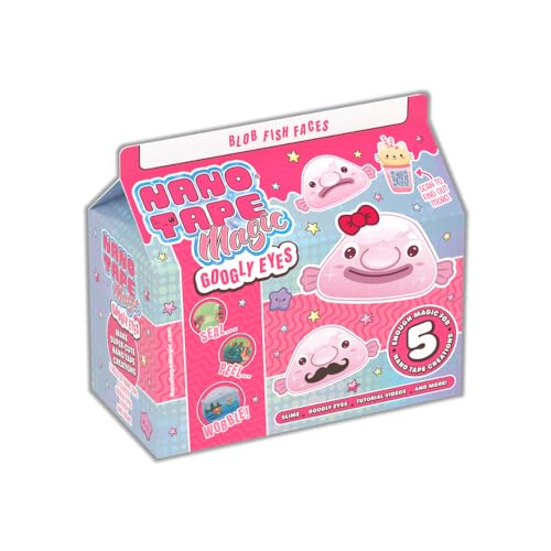 Nano Tape Magic Googly Eyes Blob Fish Faces Kit - Arts and Crafts Toys for Children - Nano Tape Bubbles Set - Birthday Presents for Girls - Kawaii Art Project for Kids - Complete Beginners Set