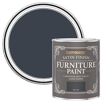 Rust-Oleum Black Furniture Paint in Satin Finish - Black Sand 750ml