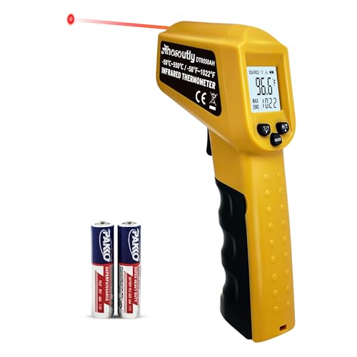 Infrared Thermometer Temperature Gun - 58 ℉~1022 ℉ (- 50 ℃~550 ℃) Non-Contact Digital Laser Infrared Ir Thermometer for Cooking, Barbecue, Food, Repair, Pet Care and Home Use(Yellow)