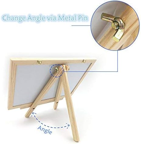 Chalkboard Sign, Double Sided Use Chalkboard and White Board with Chalk Eraser, 3 Chalk Sticks, One Chalk Marker and 2 Magnets, Mini Message Board with Sturdy Tripod by Fezep