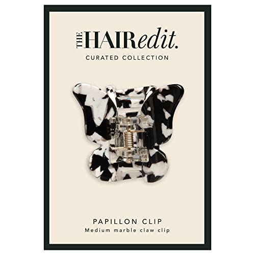 The Hair Edit Black & White Marble Papillon Claw Clip