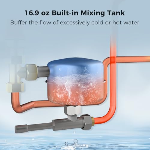 Image of CAMPLUX RV Tankless Water Heater, 65,000 BTU Hot Water Heater with Mixing Tank, 2.64GPM RV Water Heater with Door and Remote Controller, High Altitude Performance, Ideal for RVers' Everyday Use, White