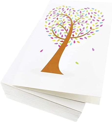 Best Paper Greetings All Occasion Greeting Cards (48-Pack) - 6 Colourful Heart Shaped Tree Designs - Blank On The Inside, Envelopes Included - 10 x 15 Centimetres