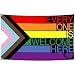 JZYIZYU Gay Pride Flag Everyone is Welcome Here Flags for Outside 3x5 Double Sided LGBTQ Lesbian Pansexual Rainbow Bisexual Resist Yard Sign Banner Ally Flag Outdoor Decorations