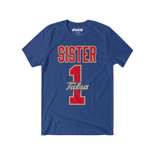FOCO Tulsa Golden Hurricane NCAA Womens Number 1 Sister T-Shirt - True Royal - XL
