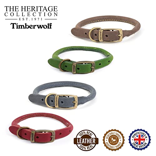Rundes Timberwolf Leder-Halsband