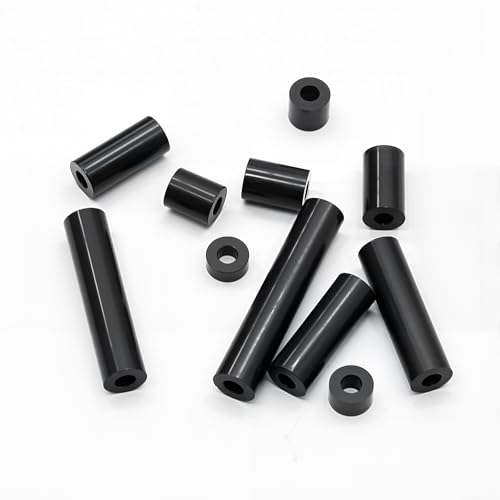 Image of Exqutoo 270Pcs ABS Round Spacers ID 3mm, OD 7mm, Length Ranges from 3mm to 35mm, Non-Threaded Outlet Screw Washers Suitable for M3 Screws Hardware Spacer Bracket, Black