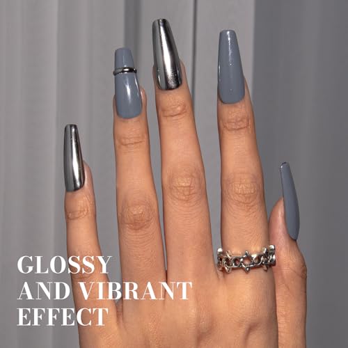 Image of MelodySusie Gray Gel Nail Polish,0.5fl oz Autumn Winter Nails Soak Off UV LED Dark Gray Gel Polish Gift for Women Nail Art Manicure Salon DIY Nail Design Decoration at Home-246-A2042
