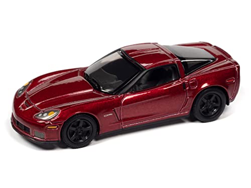 2012 Chevrolet Corvette Z06 Crystal Red Metallic Classic Gold Collection Series Limited Edition to 12240 Pieces Worldwide 1/64 Diecast Model Car by Johnny Lightning