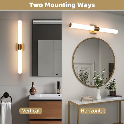 KUSSCO 30" Gold Bathroom Vanity Lights, Wall Sconce with Acrylic Shade by KUSSCO - Used condition - Image 5