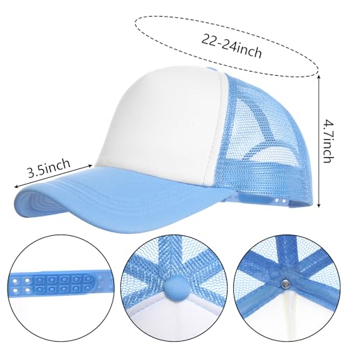 Image of 6 Pack Trucker Hat Bulk Mesh Cap for Women Men Adjustable Blank Hats for DIY Sports Outdoor