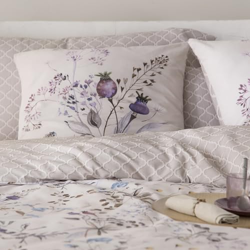 Funda nórdica algodón satén cama 135 juego reversible 2 piezas color beige 6