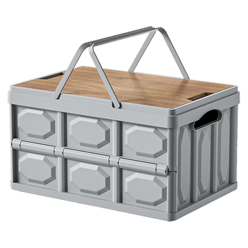 Caja de almacenamiento plegable para camping, caja de almacenamiento plegable al aire libre | Bandeja de almacenamiento portátil multifuncional | Caja de almacenamiento de camping con tapa de mesa,