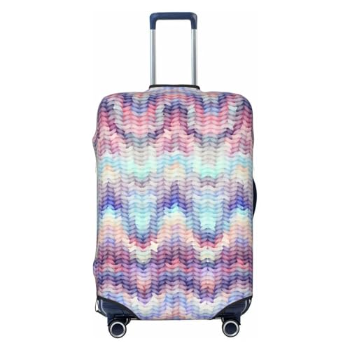 Imitation-Of-With-Melange-Effect-Chevron- Luggage Cover, Protective Washable Suitcase Cover - Travel Fashion Elastic Suitcase Protector Medium