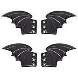 beinkmake 2 Pairs Bat Shoe Wings Skate Sneaker Accessories Canvas Wing Charm Accessory for Women Men, Black