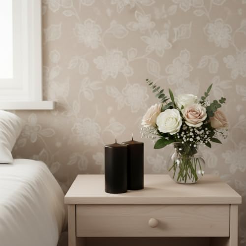 Risthò 56205_18 Stumpenkerzen, schwarz, Durchmesser 8 cm, Höhe 15 cm, 2 Stück