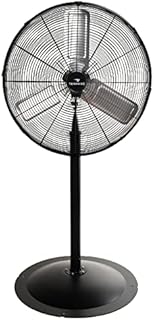 Tornado 24 Inch High Velocity Stationary Non-Oscillating Metal Pedestal Fan Commercial, Industrial Use 3 Speed - 7600 CFM 6.6 FT Cord UL Safety Listed