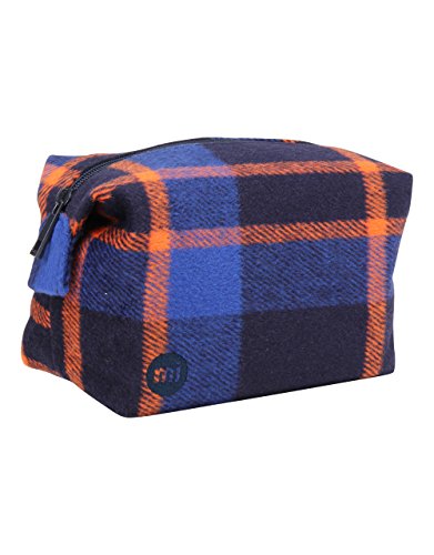 Mi-Pac Picnic Check Wash Bag - Navy/Orange, One Size