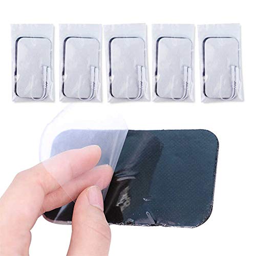 Image of AGAM Digital Therapy Machine Electrodes Reusable TENS Unit Pads - Rectangle Shaped Electrodes Replacement Pads, Strong Stick Gel, Universal Compatibility for Muscle Relief & Pain Therapy (8-Pack)
