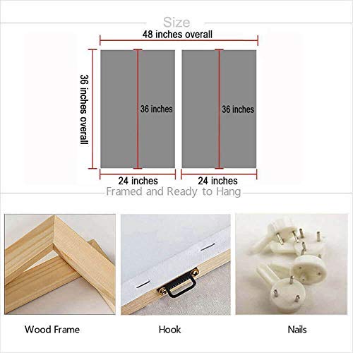 Arjun Abstract Wall Art Grey Canvas Circles Yellow Painting Modern Geometric Vertical Gold Foil Handmade Pictures Framed Large For Living Room Bedroom Home Office Wall Décor, 24"X36"X2 Panels #TOP6