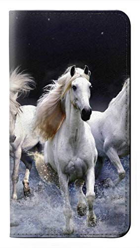 Housse Cuir LG Velvet White Horse Antichoc avec Porte-Cartes Intégré