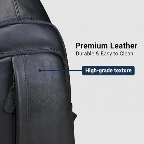 Mochila de hombro de piel negra para hombres activos que viajan en bicicleta 2