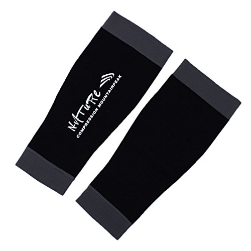Ruilogod Adulte Spandex Football Football Basketball Vélo Long Support Protecteur Sports Stores Sleeve L pair Black