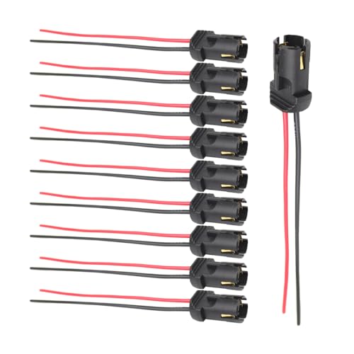 JNNJ 10 Piezas Light Bulb Extension Socket Holder Coche Conector, Enchufes Bombillas LED Adaptador Conector Arnés Precableado Automóvil, LED Socket Holder LED Bombilla Extension Enchufe Auto