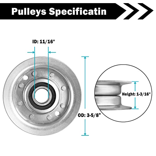 Cluparis Flat Idler Pulley GY20067 Replaces John Dee re GY22172 L100 LA115 LA105 D100 L110 L111 L118 D110 D105 X145 Lawn Mowers - Thumbnail 2