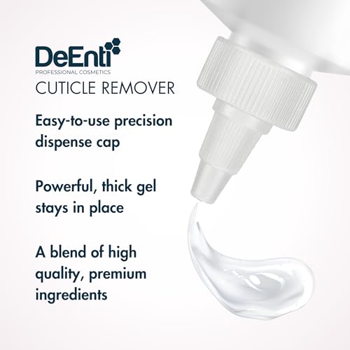 DeEnti Instant Cuticle Remover Gel, Eucalyptus, 8 Oz Bottle, Professional Cuticle Softener, Salon Quality Manicure and Pedicure Supplies
