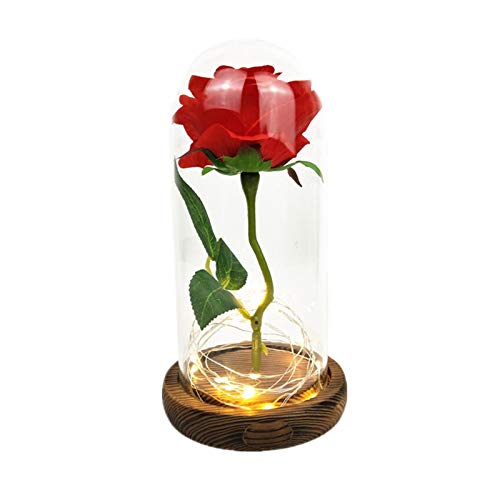 Verre couverture simulation rose lumineuse Tanabata pour déco romantique